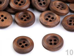 Dřevěný dekorační knoflík čtyřdírkový