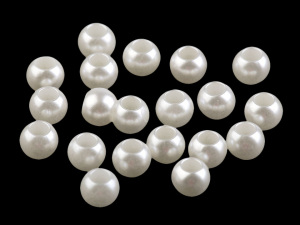 Plastové perly s velkým průvlekem 6x8 mm