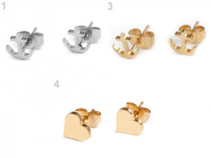 Náušnice z nerezové oceli kotvy, srdce