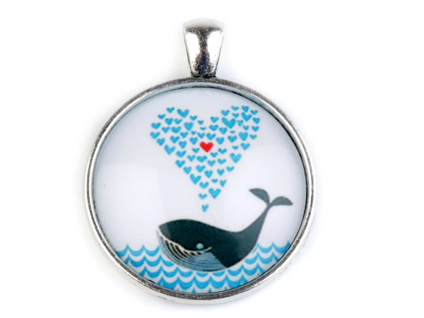 Kabošon ryba, ptáček, srdce Ø30 mm