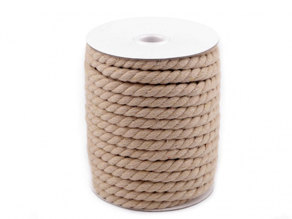 Bavlněná šňůra kroucená Ø8 mm macrame