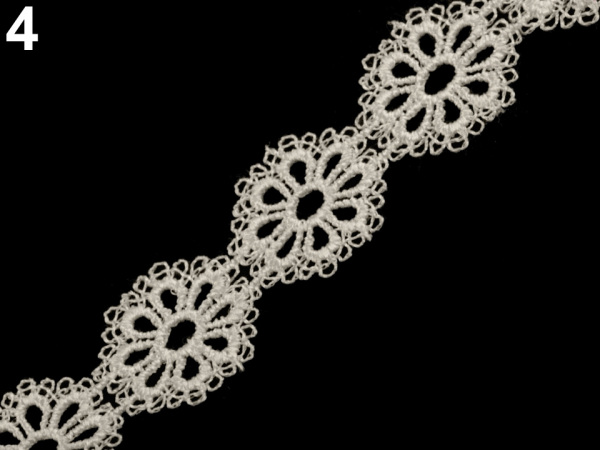 Vzdušná krajka / vsadka šíře 25 mm květy