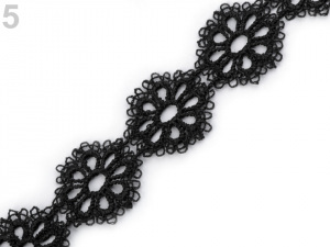 Vzdušná krajka / vsadka šíře 25 mm květy