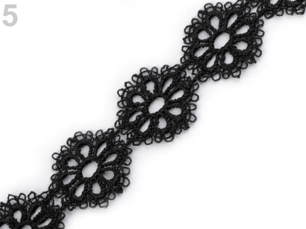 Vzdušná krajka / vsadka šíře 25 mm květy