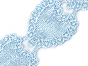 Vzdušná krajka / vsadka / nášivka šíře 50 mm srdce