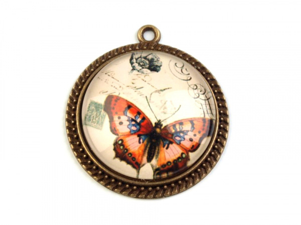 Přívěsek Ø31 mm motýli