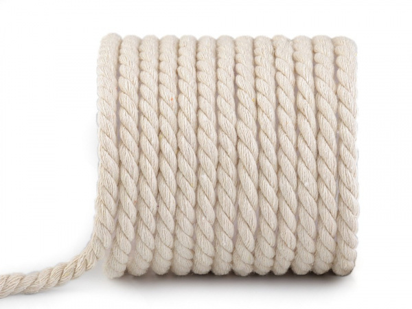 Bavlněná šňůra kroucená Ø8 mm macrame
