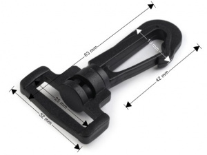 Plastová karabina šíře 25 mm