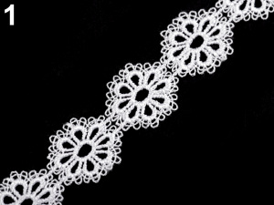 Vzdušná krajka / vsadka šíře 25 mm květy