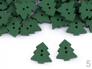 Dřevěný dekorační knoflík stromeček