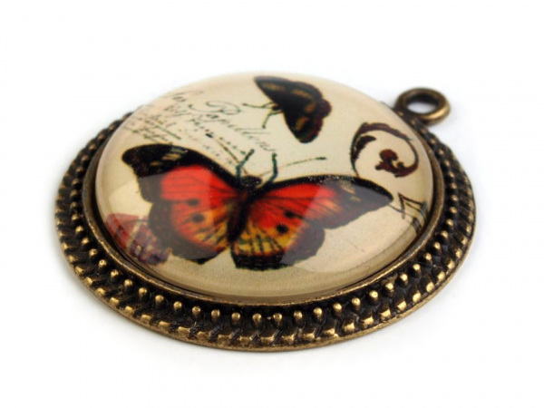 Přívěsek Ø31 mm motýli
