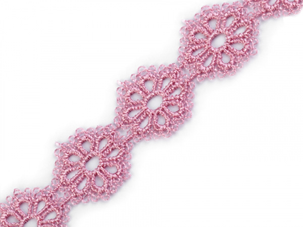 Vzdušná krajka / vsadka šíře 25 mm květy