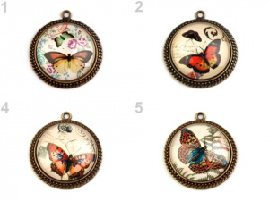 Přívěsek Ø31 mm motýli