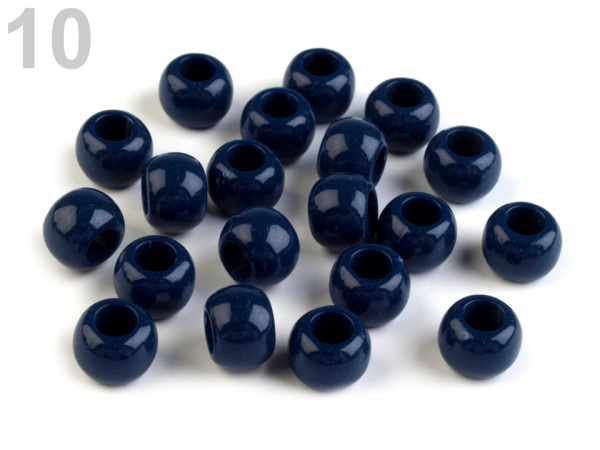 Plastové korálky s velkým průvlekem / plavkové 6x8 mm