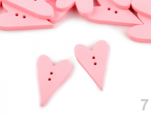 Dřevěný dekorační knoflík srdce