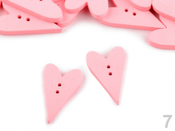 Dřevěný dekorační knoflík srdce