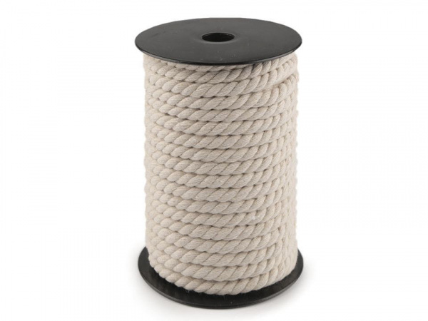 Bavlněná šňůra kroucená Ø8 mm macrame