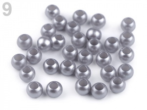 Plastové perly s velkým průvlekem 6x8 mm