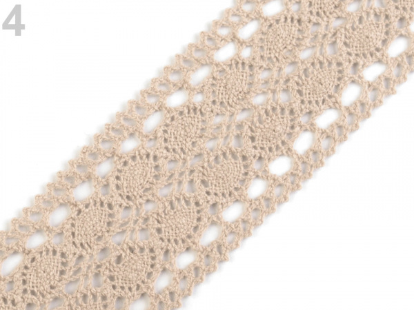 Krajka / vsadka paličkovaná šíře 50 mm