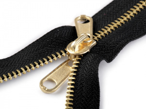 Mosazný zip šíře 6 mm délka 250 cm oboustranný jezdec