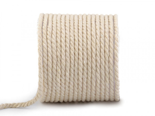 Bavlněná šňůra kroucená Ø5 mm macrame