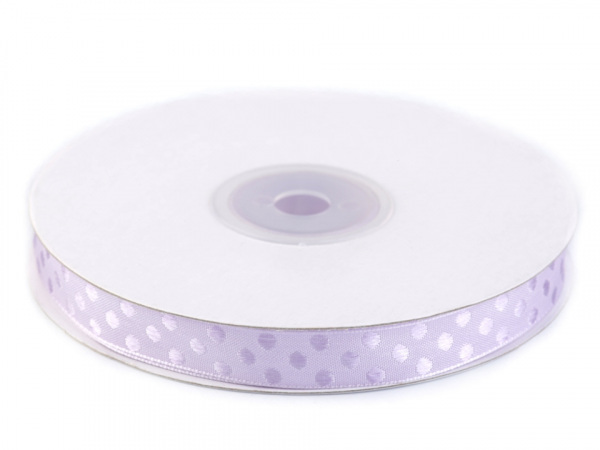 Saténová stuha s puntíky šíře 12 mm