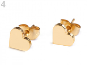 Náušnice z nerezové oceli kotvy, srdce