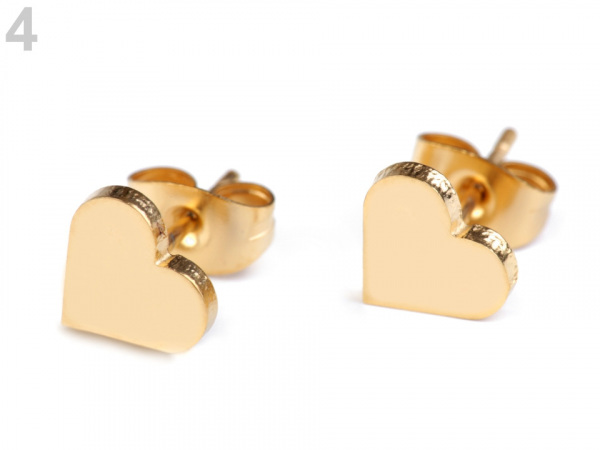 Náušnice z nerezové oceli kotvy, srdce