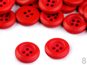 Dřevěný dekorační knoflík čtyřdírkový