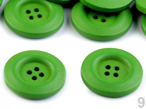 Dřevěný dekorační knoflík čtyřdírkový