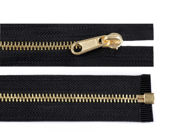 Mosazný zip šíře 6 mm délka 250 cm oboustranný jezdec