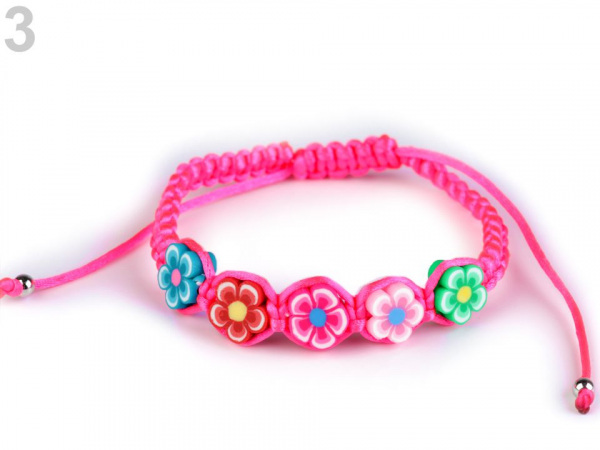 Náramek shamballa s květy