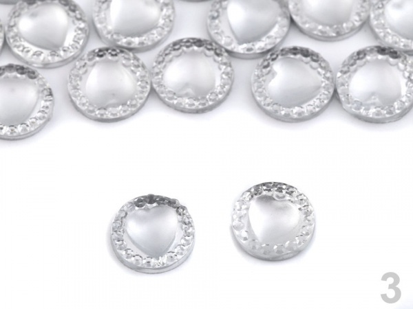 Broušené kamínky Ø10 mm k nalepení