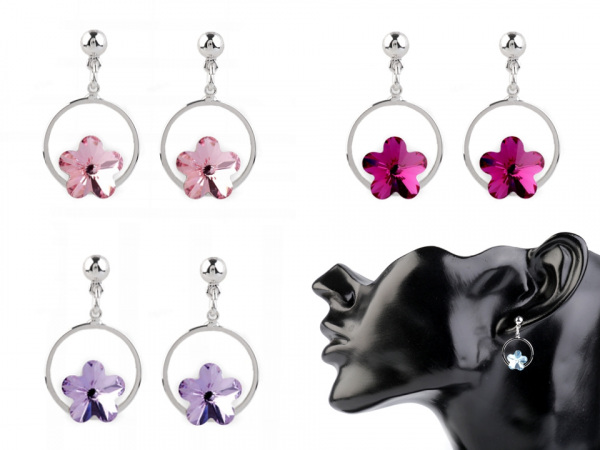 Náušnice se Swarovski Elements květ