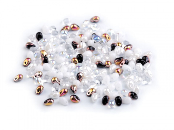 Skleněné korálky kapky 4x6 mm