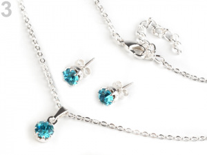 Náhrdelník a náušnice s broušenými kameny - jablonecká bižuterie