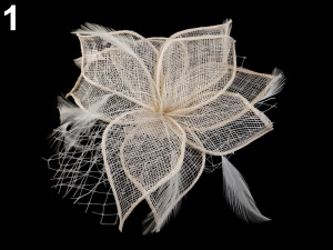 Fascinátor / brož květ s peřím