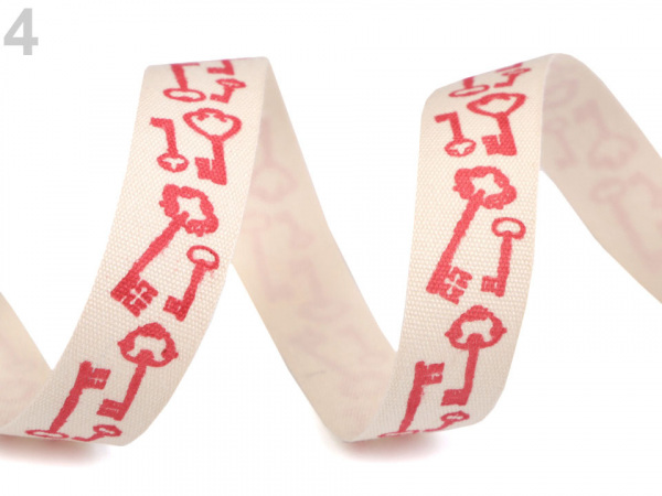 Bavlněná stuha šíře 15 mm s potiskem hvězdy, motýl, ptáček, sova, pejsek