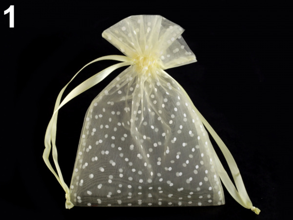 Dárkový pytlík 13x18 cm organza s puntíky