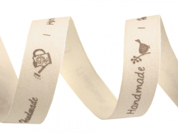 Bavlněná stuha šíře 15 mm Handmade