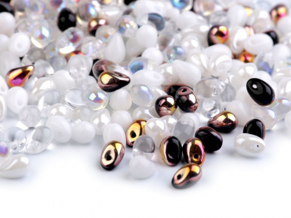 Skleněné korálky kapky 4x6 mm