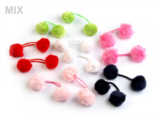 Gumičky do vlasů s bambulkami