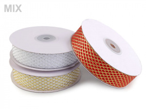 Stuha s lurexem šíře 25 mm