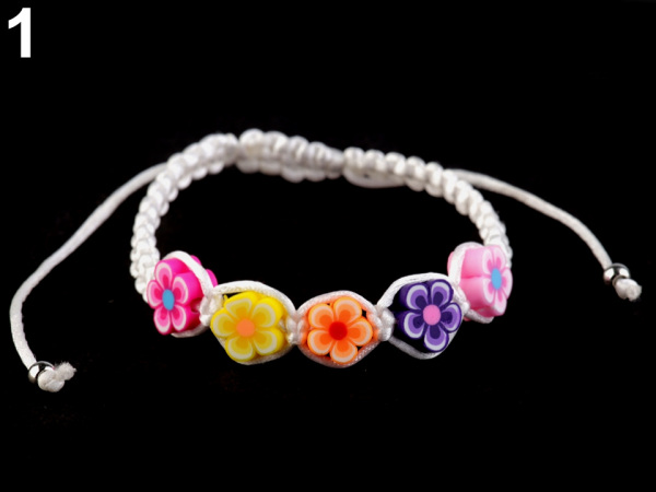 Náramek shamballa s květy