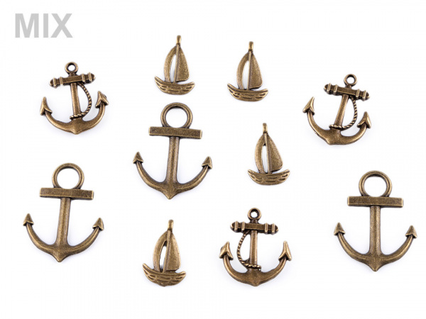 Přívěsky námořnické mix velikostí