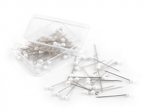 Špendlíky s plastovou hlavičkou délka 32 mm bílé