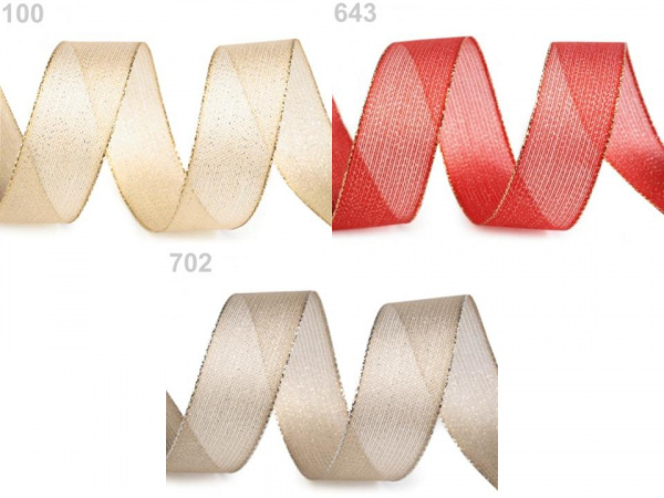 Stuha s lurexem šíře 25 mm