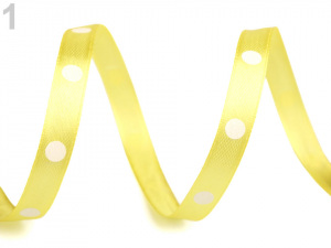 Saténová stuha s puntíky šíře 10 mm