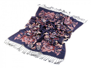 Oboustranná šála typu pashmina s třásněmi 70x175 cm
