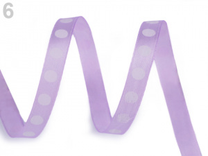 Saténová stuha s puntíky šíře 10 mm